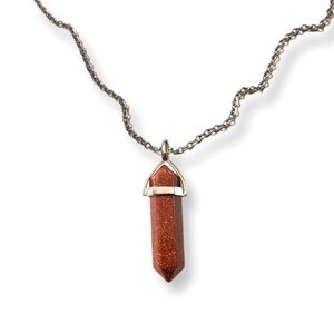 ⭐️ 5 for $25 Red Goldstone Semi-Precious Natural Stone Necklace